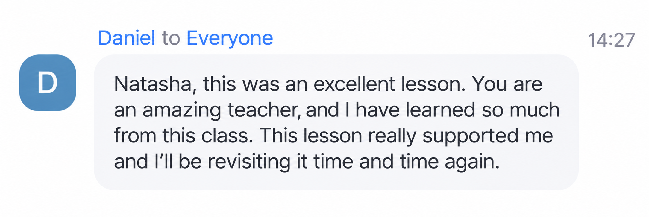 Zoom Chat Message_ Excellent Lesson Feedback